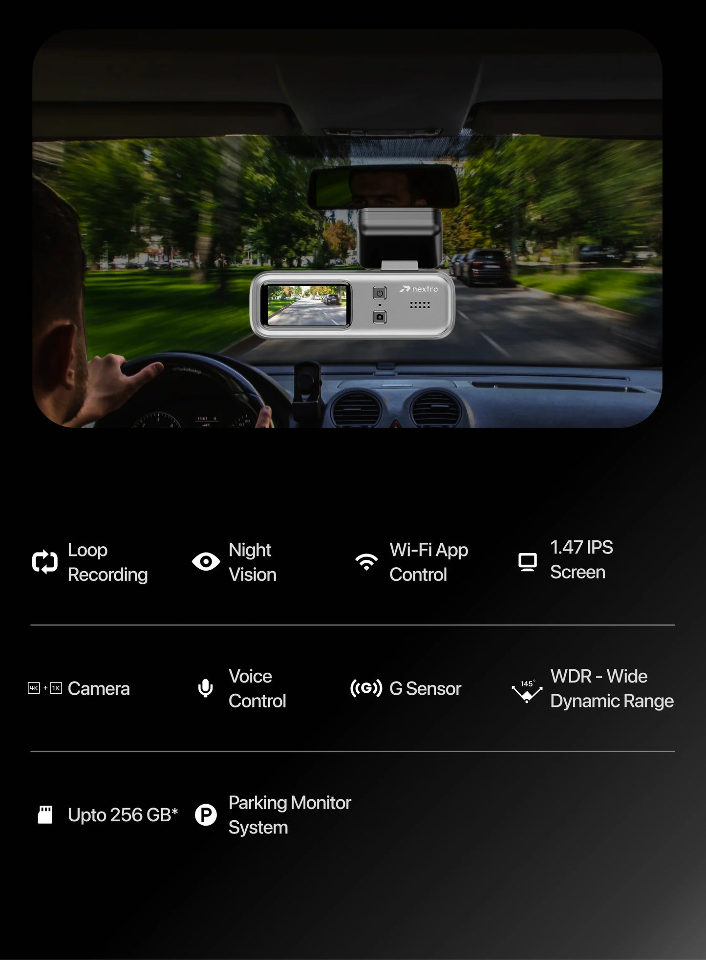 Nextro Dashcam X300 - SoloView, including Hardware kit