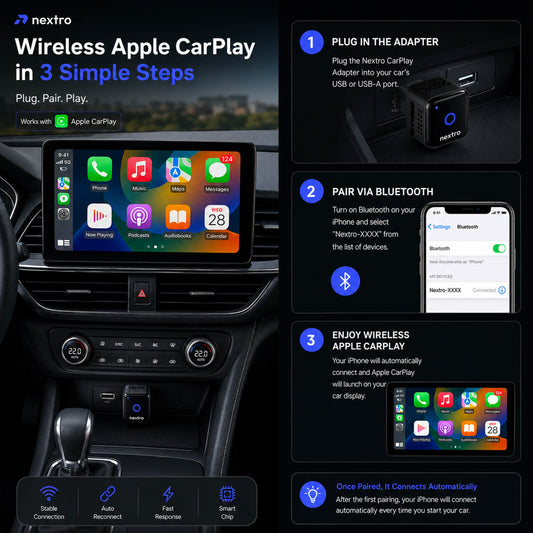 Nextro N70 – 2 in 1 Wireless Adapter for CarPlay & Android Auto