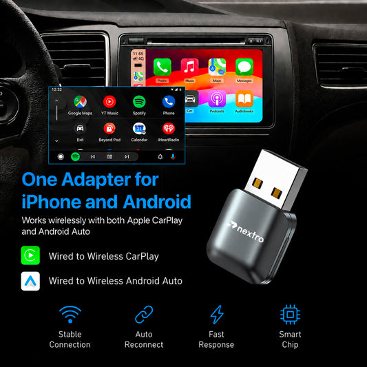 Nextro N50 – 2 in 1 Wireless Adapter for CarPlay & Android Auto