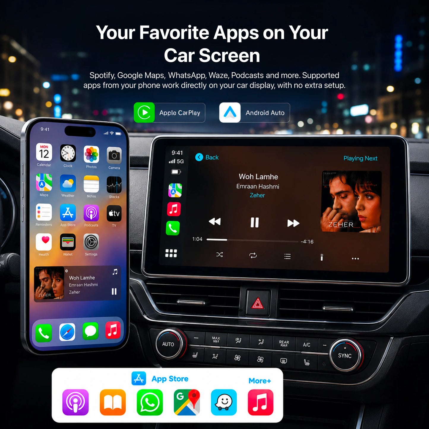 Nextro N70 – 2 in 1 Wireless Adapter for CarPlay & Android Auto